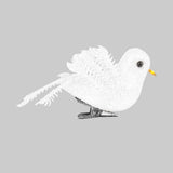Ornamento Navideño de Pájaro, Color Blanco, 2 pzas