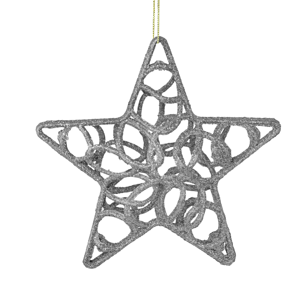 Ornamento Navideño en Forma de Estrella color Plata