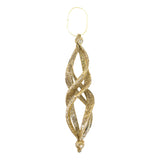 Ornamentos Navideños con Glitter, Forma Alargada, Color Dorado, 2 pzas