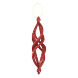 Ornamentos Navideños con Glitter, Forma Alargada, Color Rojo, 2 pzas
