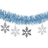 Guirnalda Navideña de Tinsel color Azul, 1.5m