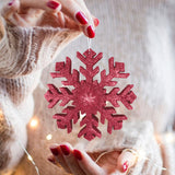 Copo de Nieve, Volumen, Glitter, Color Rojo