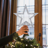 Estrella de Árbol sin Relleno, Glitter, Color Plata