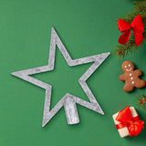 Estrella de Árbol sin Relleno, Glitter, Color Plata