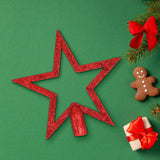 Estrella de Árbol sin Relleno, Glitter, Color Rojo