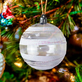 Esferas Navideñas Transparentes con Glitter, 2 pzas