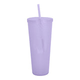 Vaso de Plástico color Morado con Popote, 1100ml