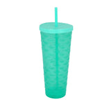 Vaso Decorado color Aqua con Popote, 1100ml