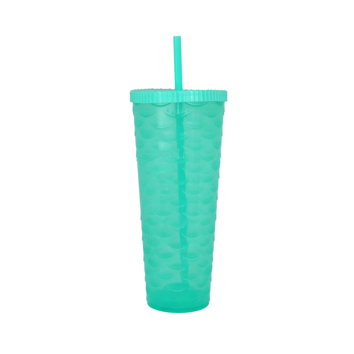 Vaso Decorado color Aqua con Popote, 1100ml