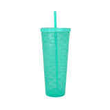 Vaso Decorado color Aqua con Popote, 1100ml