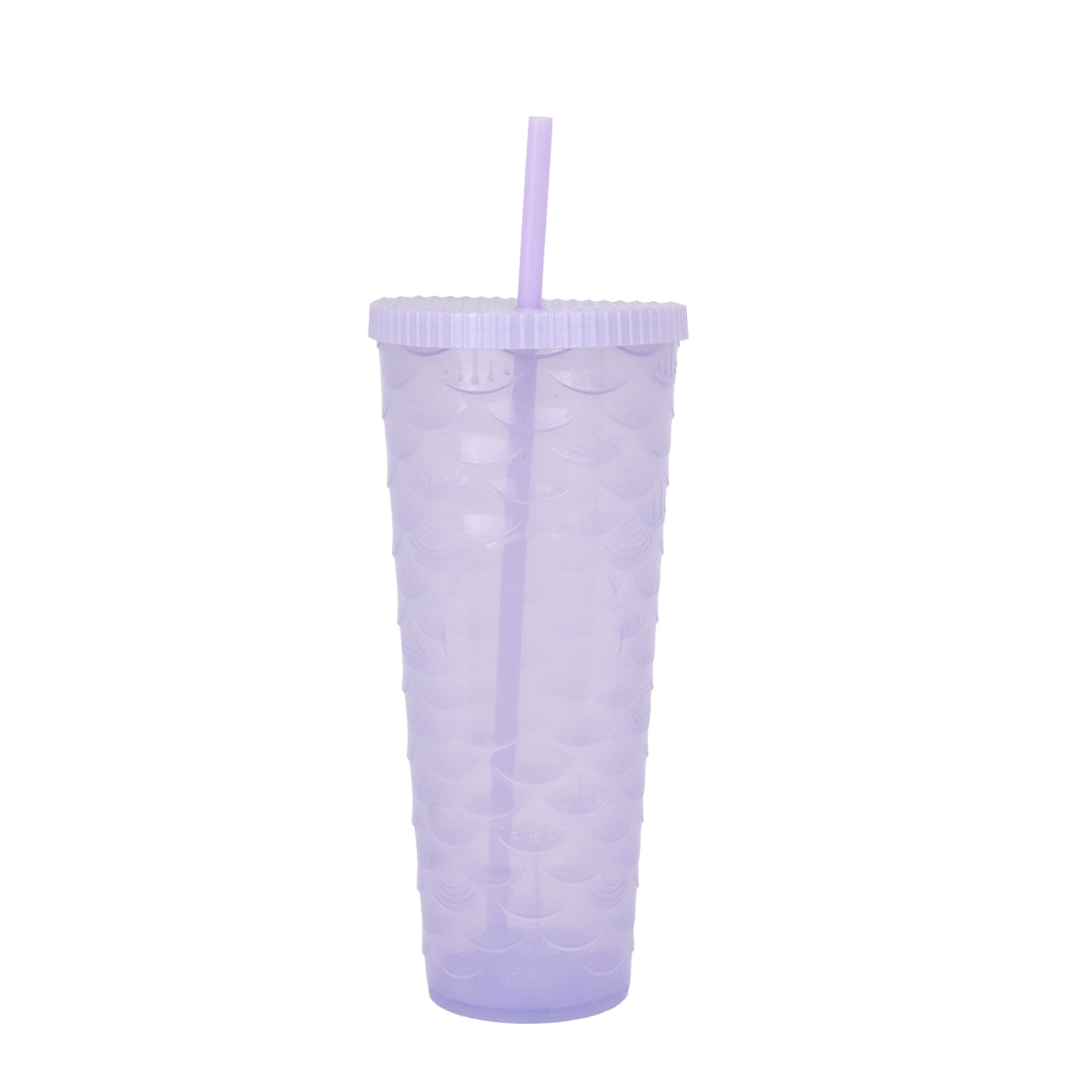 Vaso Decorado color Lila con Popote, 1100ml