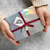 Papel de Regalo Navideño color Gris Iridiscente
