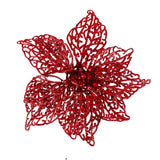 Flor Ornamento Navideño, Color Rojo, 2 pzas