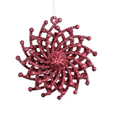 Ornamentos Navideños con Glitter, Color Vino, 6 cm