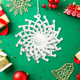 Ornamentos Navideños con Glitter, Color Blanco, 6 cm