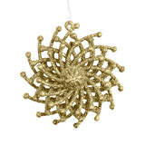 Ornamentos Navideños con Glitter, Color Oro, 6 cm