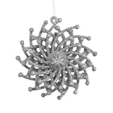 Ornamentos Navideños con Glitter, Color Plata, 6 cm