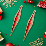 Ornamento Diamante, 2 pzas, Color Rojo y Oro