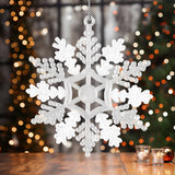 Copo de Nieve, Ornamento Navideño Plástico y Glitter, Color Blanco