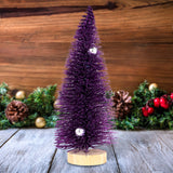 Mini Pino Brillante de Navidad con Esferas, Color Morado