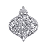 Esfera Ornamento Navideño con Glitter, Color Plata, 17 cm