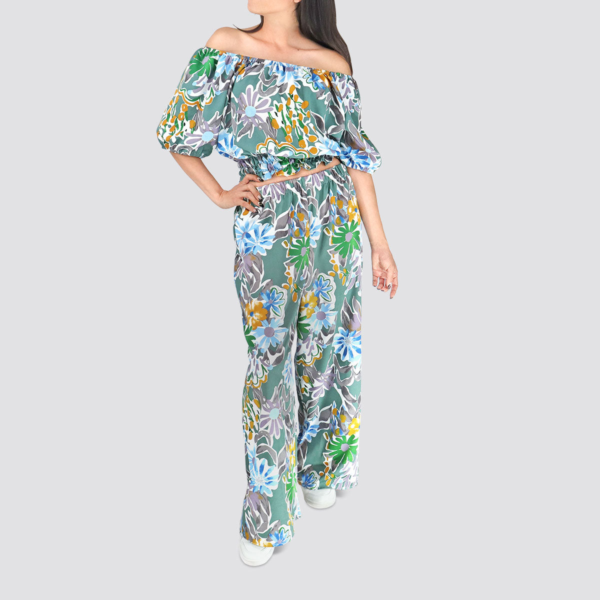 Conjunto de Verano de 2 Piezas color Verde/Azul