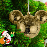 Esfera, Mickey Mouse, Efecto Nevado, Color Dorado