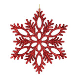Copo de Nieve, Ornamento Navideño con Glitter, Color Rojo