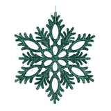 Copo de Nieve, Ornamento Navideño con Glitter, Color Verde