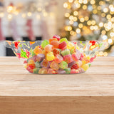 Plato de Plástico Navideño con Efecto Celofán, Diseño Galletas de Jengibre