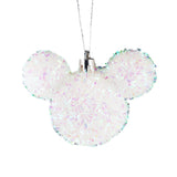 Esferas Tinsel de Mickey, 2 pzas, Color Blanco