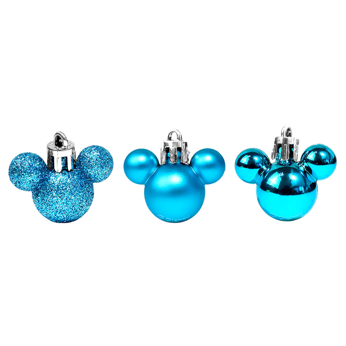 Set de 8 Esferas Navideñas color Azul en Forma de Mickey Mouse