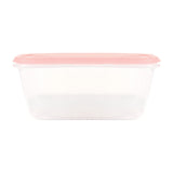 Contenedor Cuadrado de Plástico color Rosa para Alimentos, 570ml