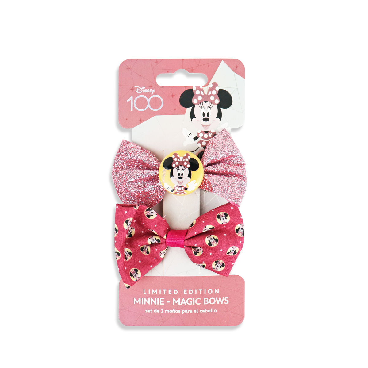 Set de 2 MoÃ±os para el Cabello "Minnie" color Rosa, EdiciÃ³n Disney 100