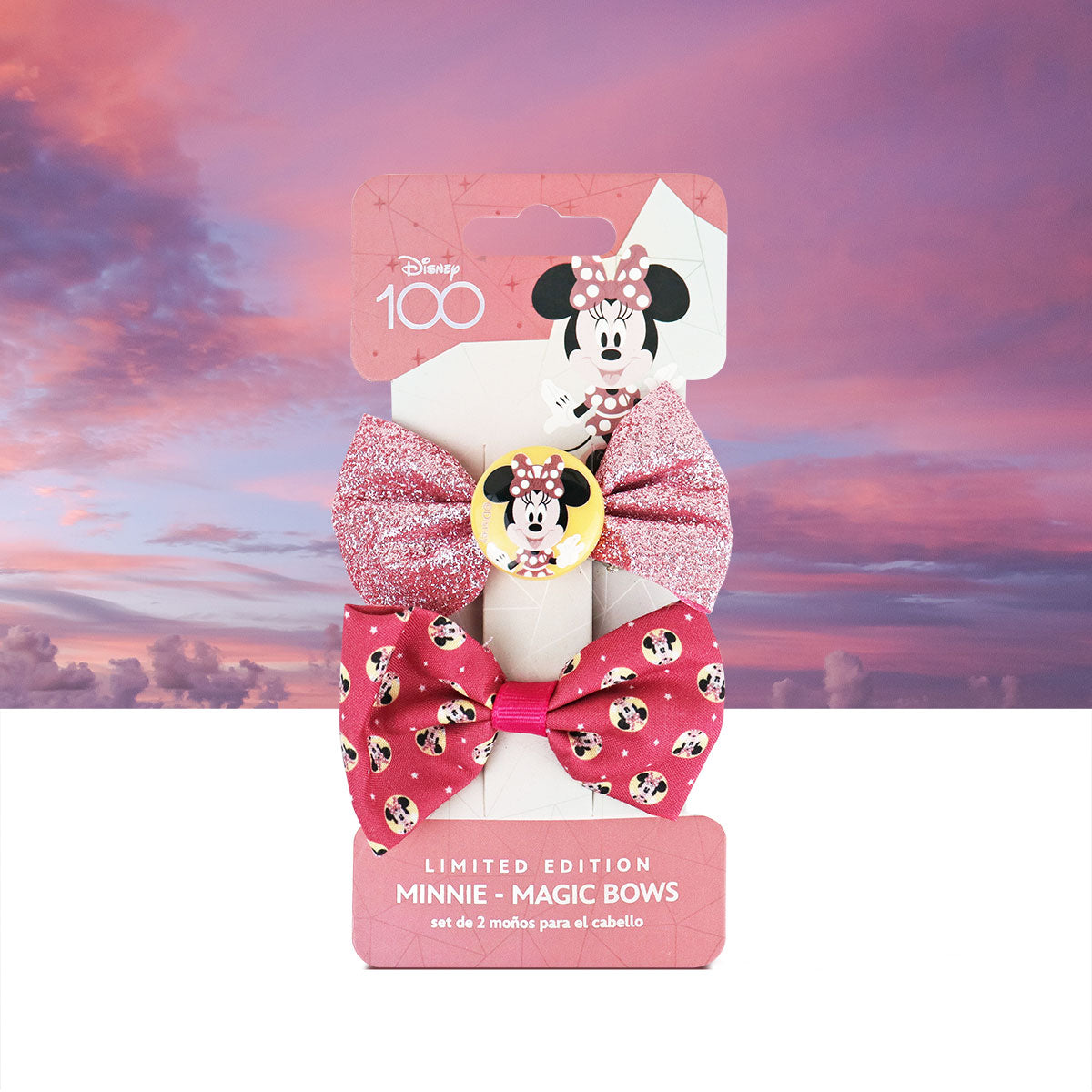 Set de 2 MoÃ±os para el Cabello "Minnie" color Rosa, EdiciÃ³n Disney 100