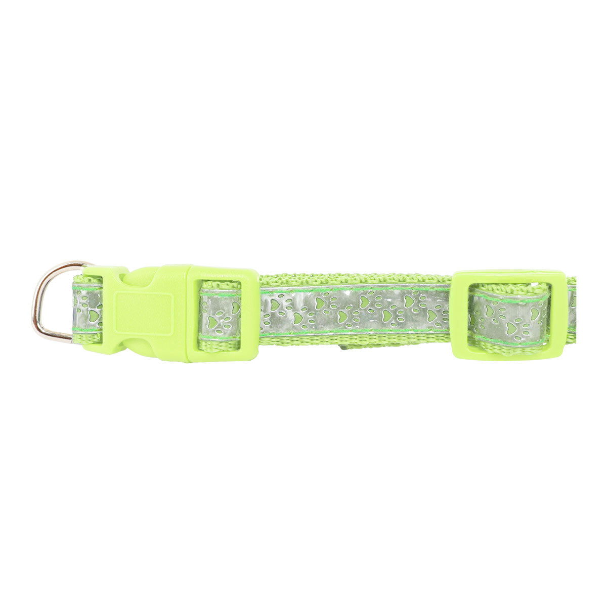 Collar para Mascota, Diseño Huellitas, Color Verde