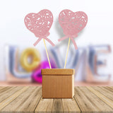 Corazones con Diamantina 22cm, Color Rosa 2 pzas.