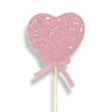 Corazones con Diamantina 22cm, Color Rosa 2 pzas.