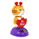 Figura Solar con Diseño de Gatito con Corazón
