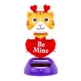 Figura Solar con Diseño de Gatito con Corazón