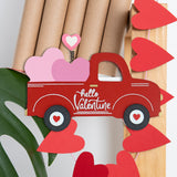 MDF Decorativo Camioneta Hello San Valentín, color Rojo