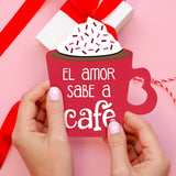 MDF Decorativo Taza San Valentín, color Rojo