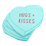 Servilletas Desechables con Diseño de Corazón, Kisses color Aqua