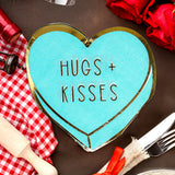 Servilletas Desechables con Diseño de Corazón, Kisses color Aqua