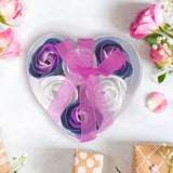 Caja de Regalo de Jabón Con Forma De Rosa, color Morado 6 pza