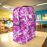 Mochila con Diseño de Flores, Color Morado