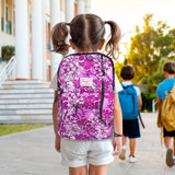 Mochila con Diseño de Flores, Color Morado