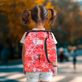 Mochila con Diseño de Flores, Color Rojo
