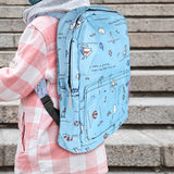 Mochila con Diseño de Barquitos, Color Azul