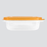 Contenedor Transparente Día de Muertos, Tapa Color Naranja, 2 pzas